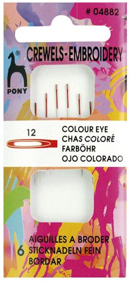 Aghi Crewel/Ricamo a cruna larga e colorata - misura 12
