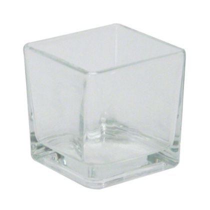 Cubo in Vetro per Candele e Mini Decorazioni - Grande
