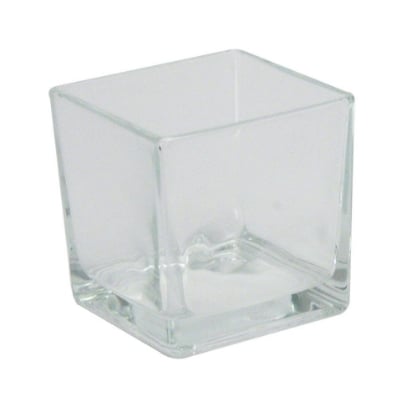 Cubo in Vetro per Candele e Mini Decorazioni - Piccolo