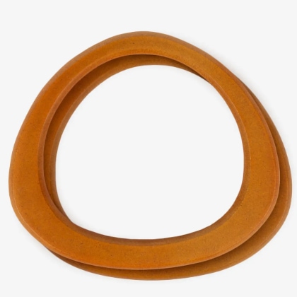 Coppia di manici per borsa in legno triangolare - naturale
