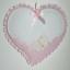 Fiocco Nascita - Cuore con Orsetto addormentato - Rosa