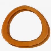 Coppia di manici per borsa in legno triangolare - naturale