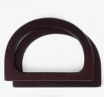 Coppia di manici per borsa in legno semicircolari - Marrone scur