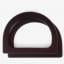 Coppia di manici per borsa in legno semicircolari - Marrone scur