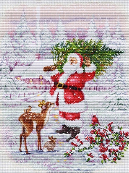 Santa With Tree