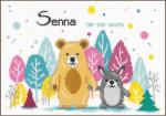 Sampler di nascita - Orso e coniglio nella foresta