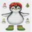 Penguin with a garland
