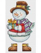 Snowman with a gift