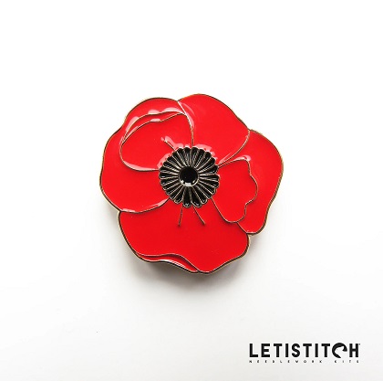 Red Poppy Bloom Needle Minder