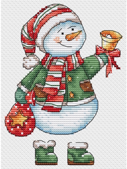 Snowman with a bell