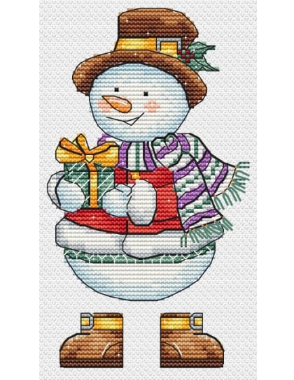 Snowman with a gift