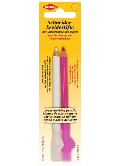 Matite per Marcare Tessuti - 2 Pz - Bianco-Rosa