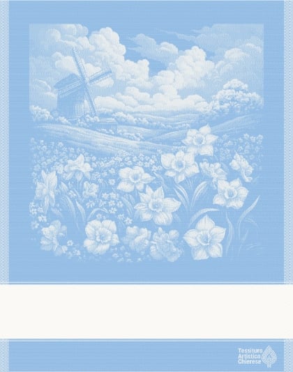 Asciugapiatti - Paesaggio 1 - Blu