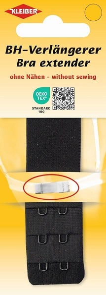 Prolunga per Reggiseno, gancio doppio 30 mm - Nero