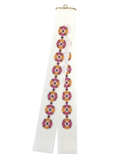 Banda con fiori – rosso-arancione