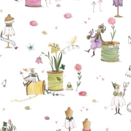 Fadenspiel Frühling - 50x145cm.