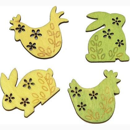 Decorazioni in legno - Galline e conigli (4)