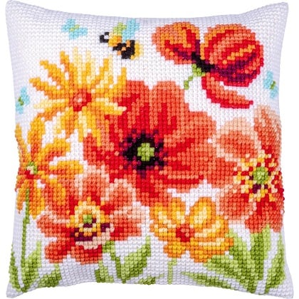 Cuscino - Papaveri e fiori selvatici
