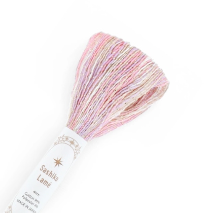 Filato Lamé per Sashiko - Multicolore Rosa