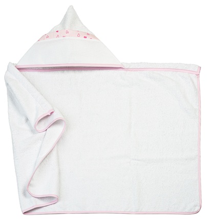 Accappatoio Triangolo - Cuoricini - Rosa