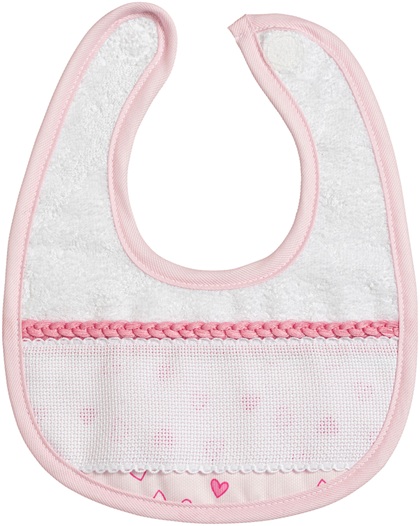 Bavaglino in spugna - Cuoricini - Rosa
