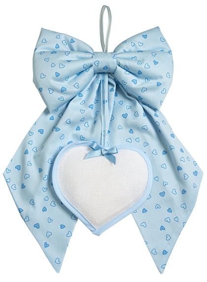 Fiocco Nascita con Cuore - Cuoricini - Cielo