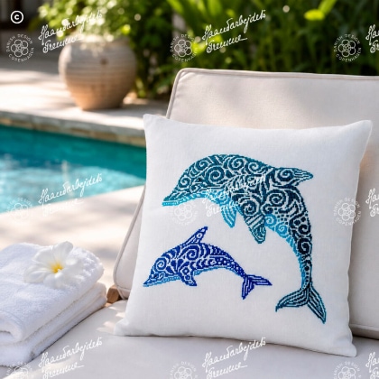 Cuscino - Dolphin with calf