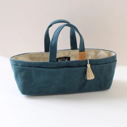 Mini Borsa in Tela Cerata - Verde