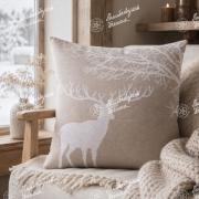 Cuscino - Red deer with a maple tree