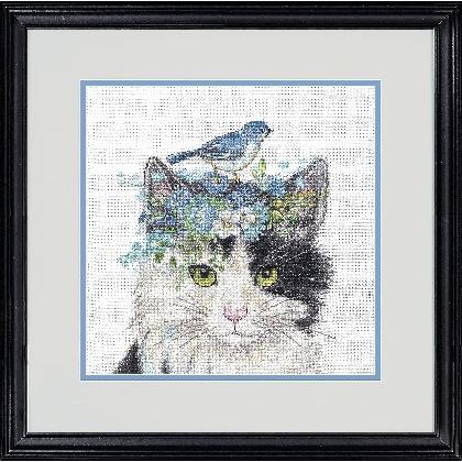 Gatto con corona di fiori