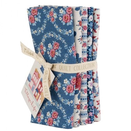 Tilda Village Life Fat Quarter Bundle Blue