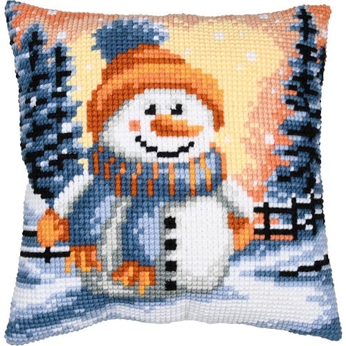 Cuscino - Piccolo pupazzo di neve infreddolito