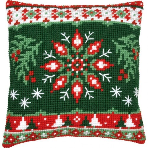 Cuscino - Fiocco di neve sempreverde nordico