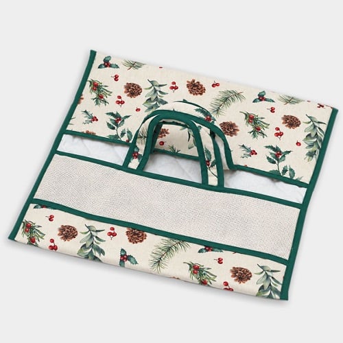 Cestino porta pane - Pigne e agrifoglio