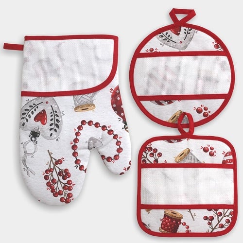 Set presine e guanto cucina - Cuori